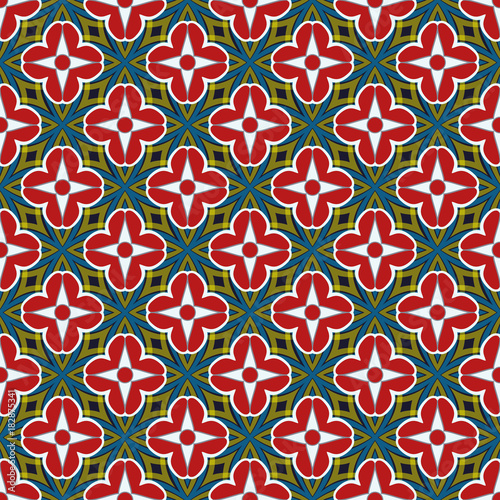 Seamless vector illustration of Valentine's Day. Decorative flowers from hearts. Abstract striped background pattern