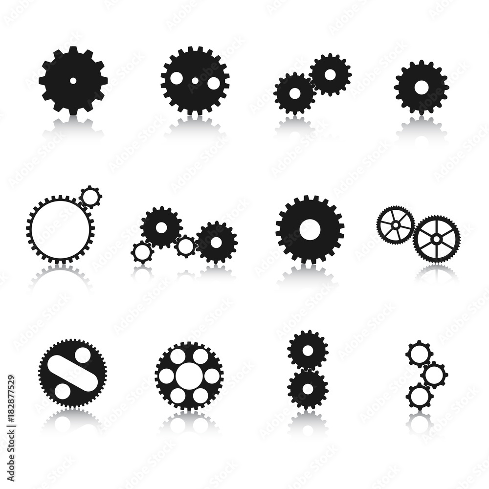 Gear Wheel Silhouettes Gear Wheel Silhouettes
