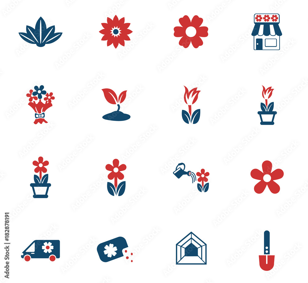 flowers icon set