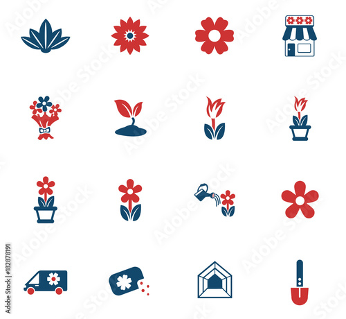 flowers icon set