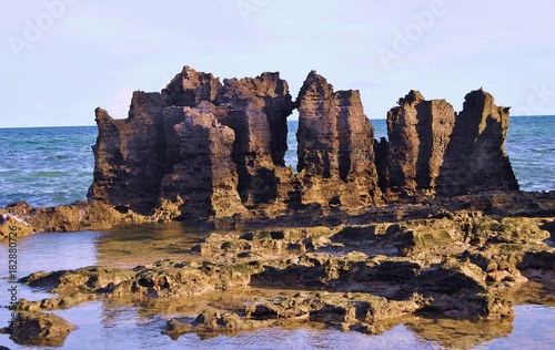 Foto The walls of Coral Rock on Mozambique Island, a World Heritage Site