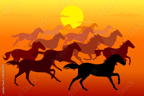 Horse running  silhouette  racecourse  competition  