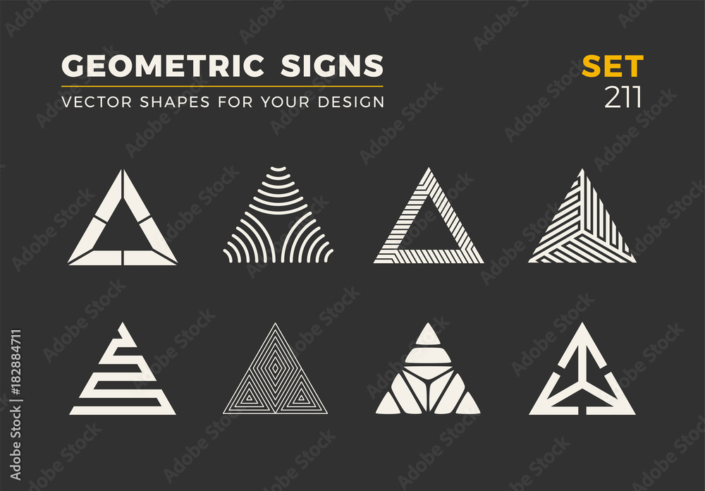 Set of eight minimalistic trendy shapes. Stylish vector logo emblems for Your design. Simple geometric signs collection. Set of eight minimalistic trendy shapes. Stylish vector logo emblems for Your design. Simple geometric signs collection.