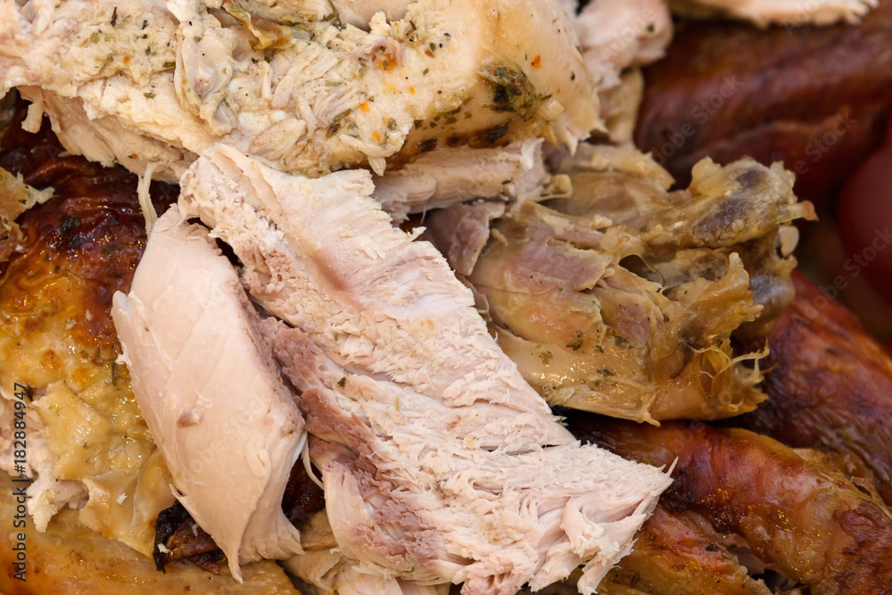 Thanksgiving Turkey Slices Close Up