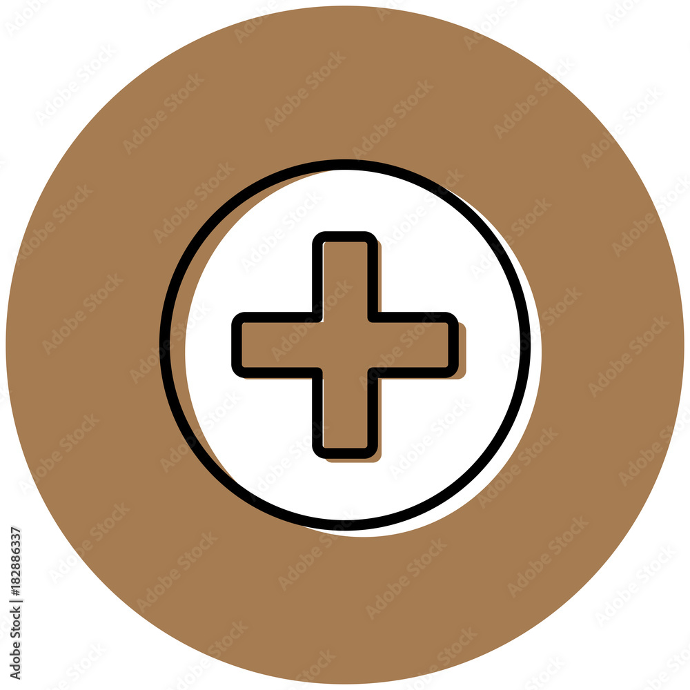 Plus button icon vector illustration Plus button icon vector illustration
