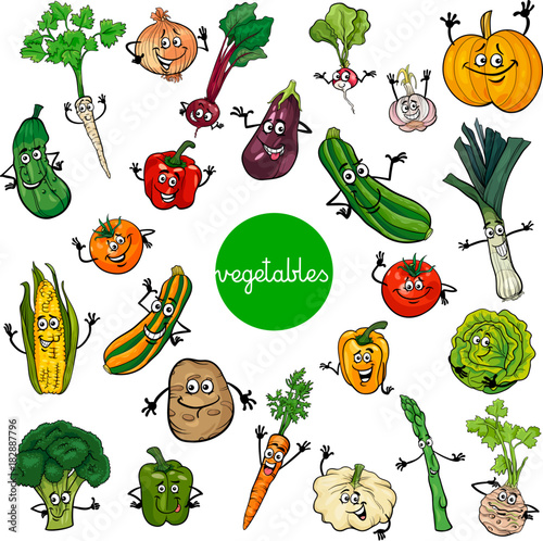cartoon vegetables characters collection