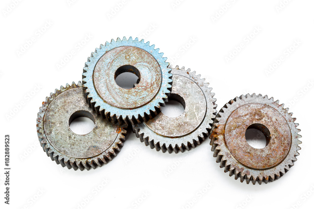 Old Rusty Gears isolated on white Old Rusty Gears isolated on white