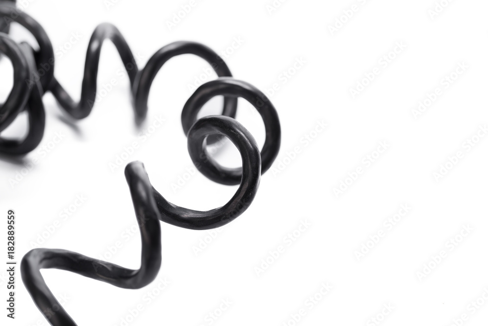 Obraz premium black wire isolated on a white background