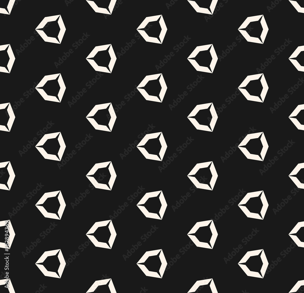 Vector geometric seamless pattern with hollow diamond shapes, angular hexagons Vector geometric seamless pattern with hollow diamond shapes, angular hexagons