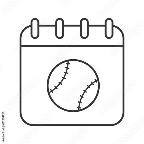 Baseball tournament date linear icon