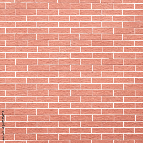 Closeup of red brick wall as background. Square format. © Voyagerix