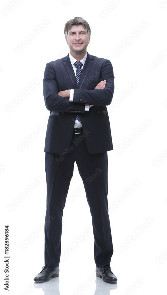 Portrait in full growth. Confident businessman