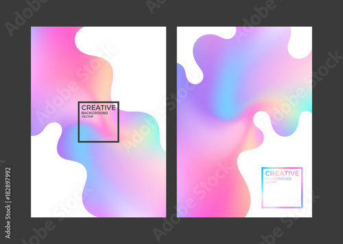 Abstract covers. Vibrant color. Holographic gradient