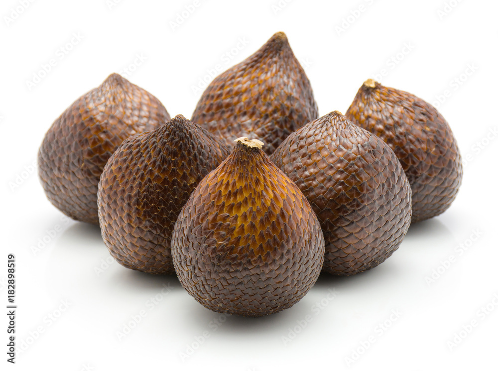 Salak in triangle isolated on white background.
