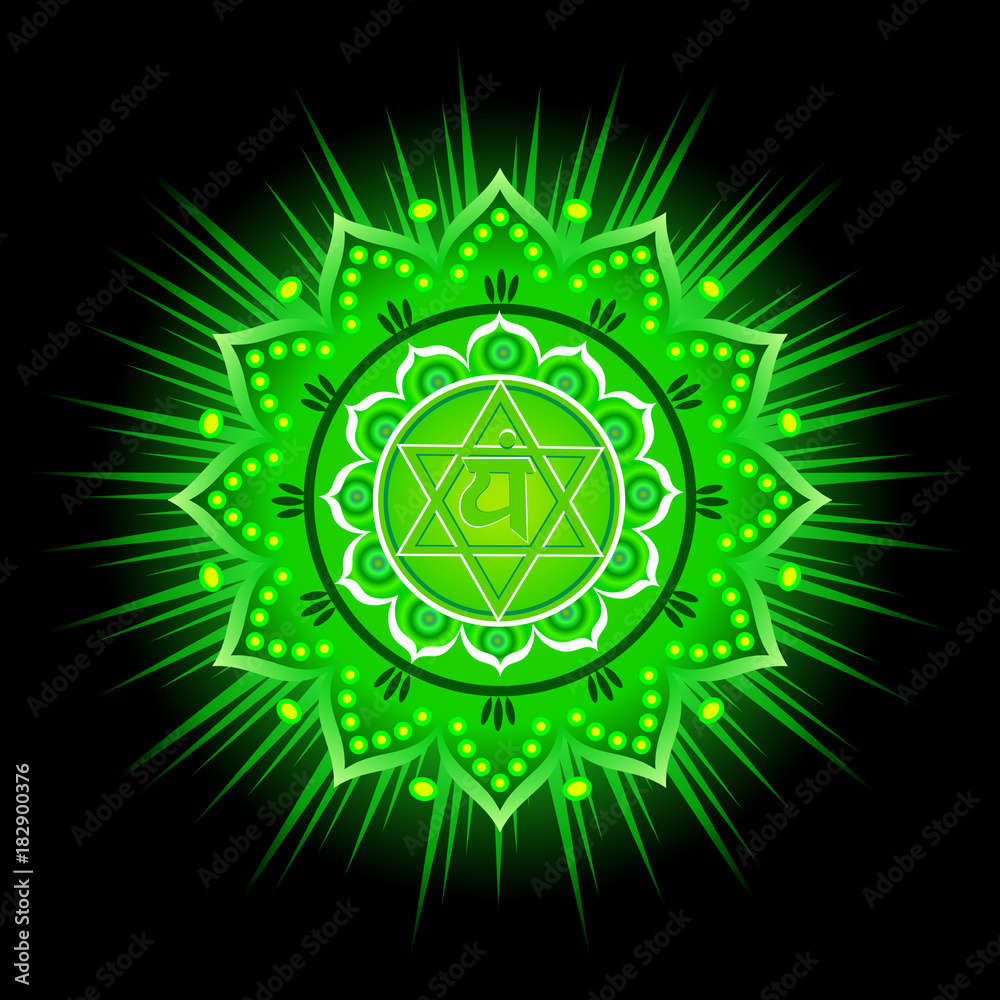Circle mandala pattern. Anahata chakra vector illustration. Circle mandala pattern. Anahata chakra vector illustration.