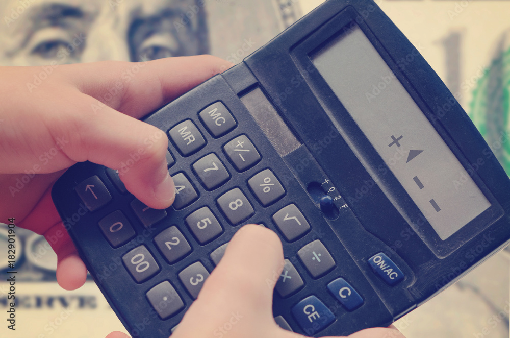 calculator in children's hands calculator in children's hands