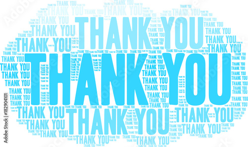 Thank You Word Cloud on a white background.