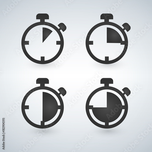 stopwatch icons set, timer icon