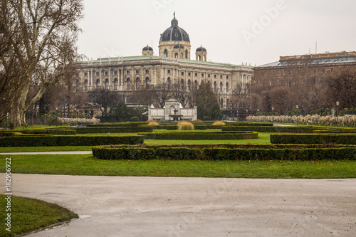 Vienna, Austria December 31, 2013: Outside courtyard of the Kunsthistorisches Museum