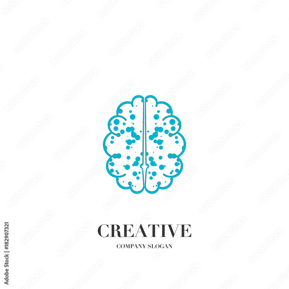 Abstract brain, creative mind logo vector design template Abstract brain, creative mind logo vector design template
