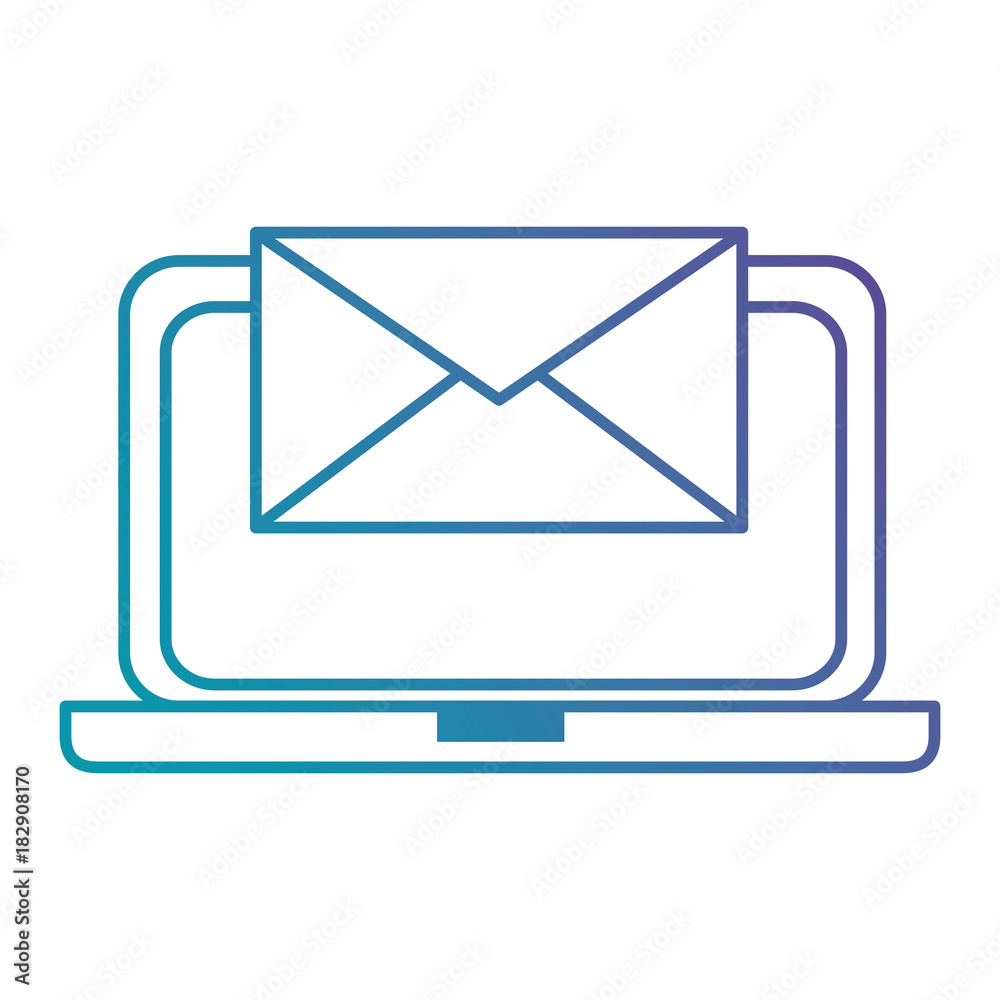 laptop computer with envelope vector illustration design laptop computer with envelope vector illustration design