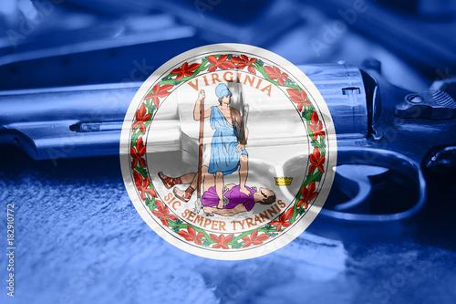 Virginia flag (U.S. state) Gun Control USA. United States Gun Laws.
