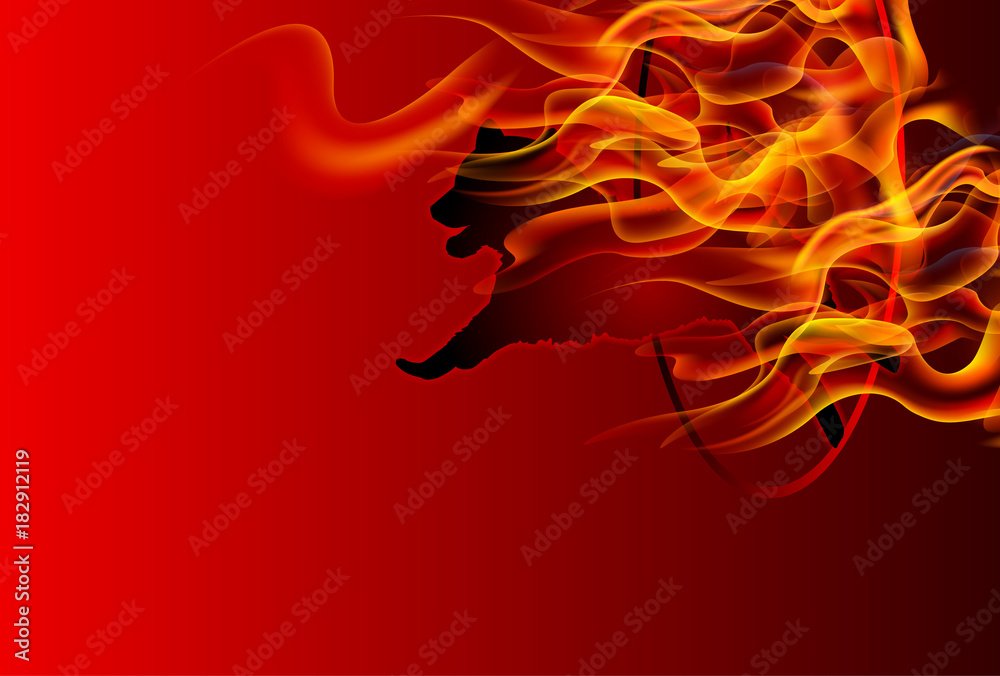 戌 年賀状 炎 背景 Stock Vector Adobe Stock