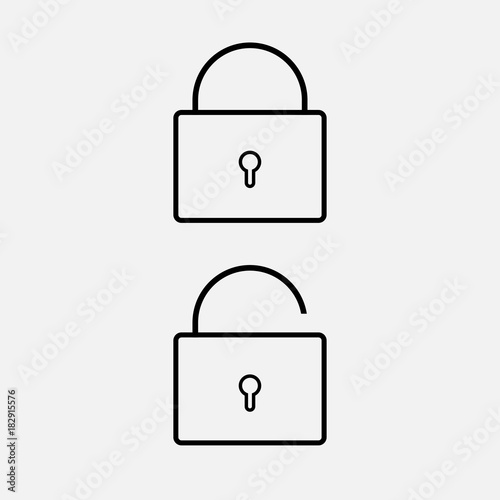 Lock and Unlock icon sign