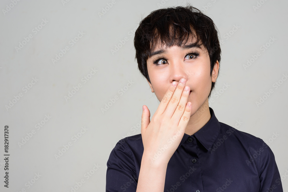 Portrait of androgynous young teenager transgender person Portrait of androgynous young teenager transgender person