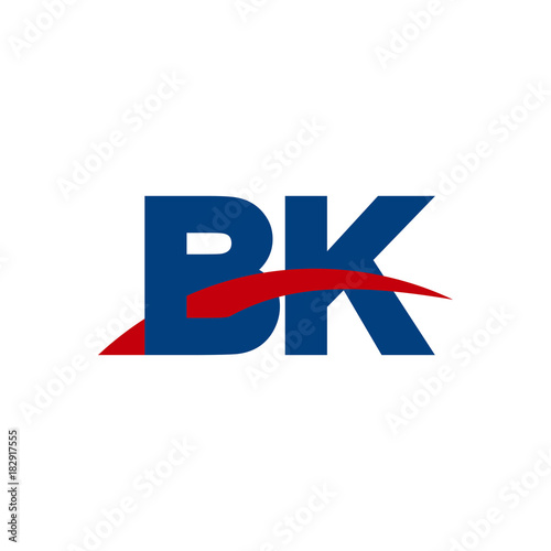 Free Download Initial letter BK, overlapping movement swoosh logo, red blue color - GFXLoad
