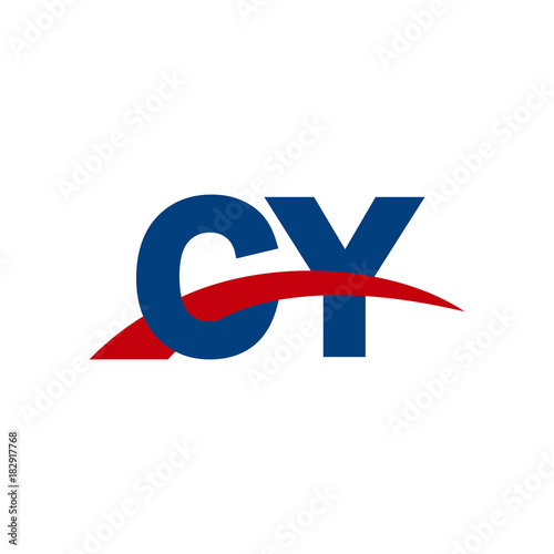 Free Download Initial letter CY, overlapping movement swoosh logo, red blue color - GFXLoad