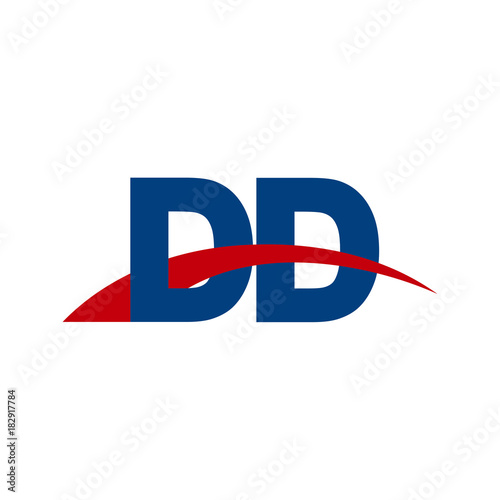 Free Download Initial letter DD, overlapping movement swoosh logo, red blue color - GFXLoad
