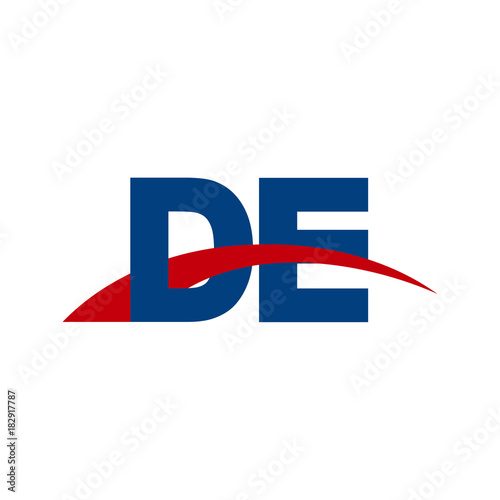 Free Download Initial letter DE, overlapping movement swoosh logo, red blue color - GFXLoad
