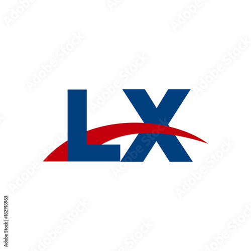 Free Download Initial letter LX, overlapping movement swoosh logo, red blue color - GFXLoad