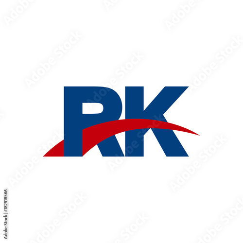 Free Download Initial letter RK, overlapping movement swoosh logo, red blue color - GFXLoad