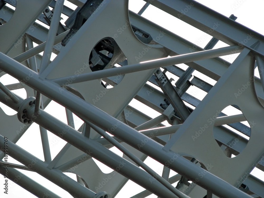 Naklejka premium Overpass Steel Construction Structure Is Under Progress