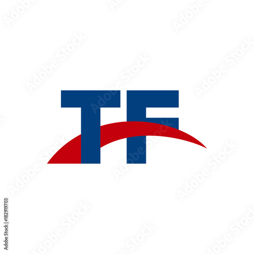Free Download Initial letter TF, overlapping movement swoosh logo, red blue color - GFXLoad
