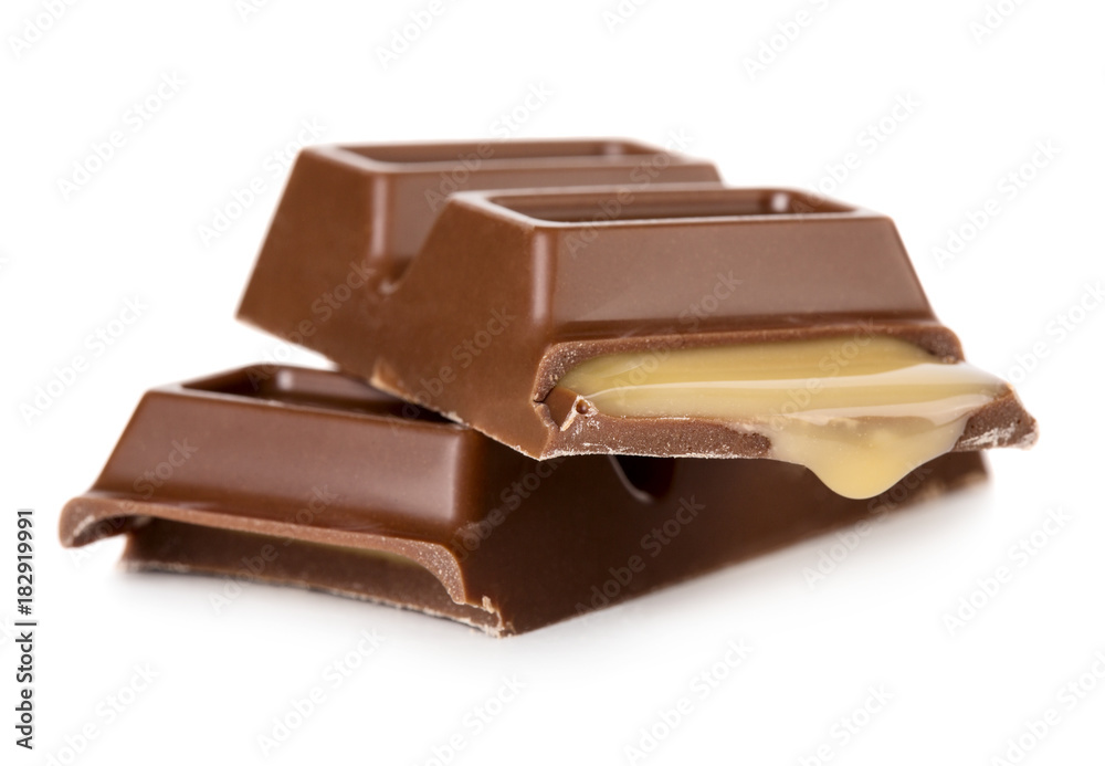 Closeup of broken chocolate bar Closeup of broken chocolate bar