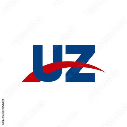 Free Download Initial letter UZ, overlapping movement swoosh logo, red blue color - GFXLoad