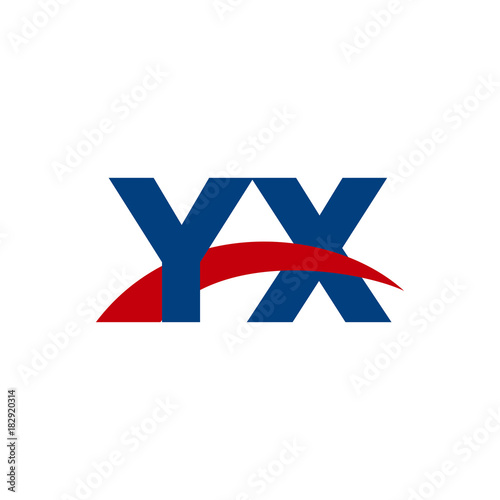 Free Download Initial letter YX, overlapping movement swoosh logo, red blue color - GFXLoad