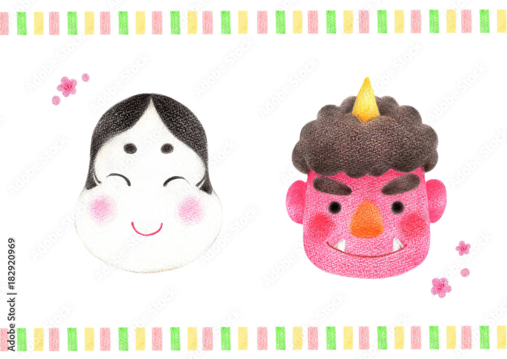 節分 赤鬼 福の神 Stock イラスト | Adobe Stock