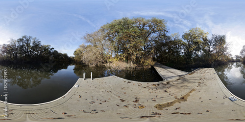 A boat launch pad in the Consumnes River Preserve in the central valley of northern California photo