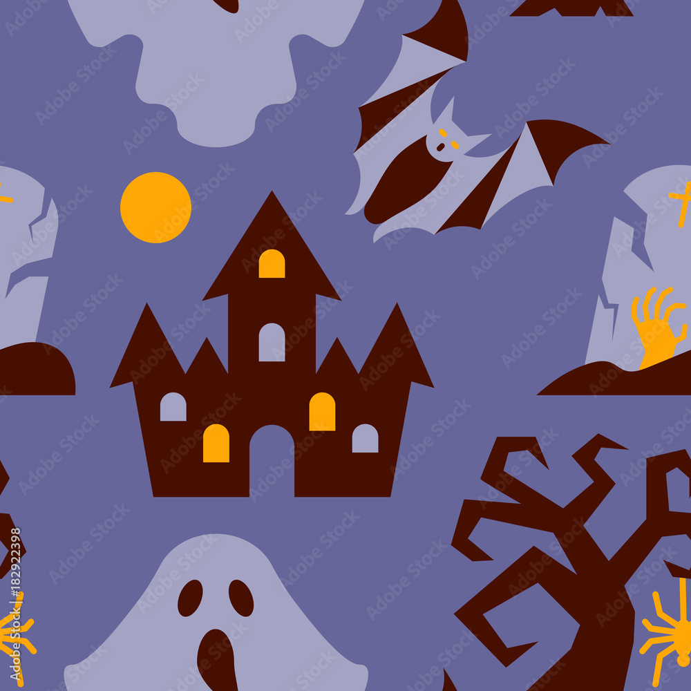 Halloween seamless pattern Treat or trick party