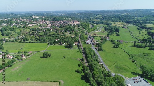 France Dordogne Village de Belves vu du ciel