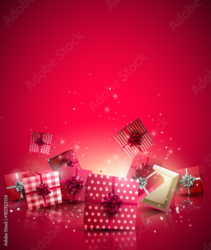 Modern red Christmas gifts