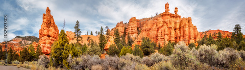 Red Canyon Panorama in Dixie National Forest, Utah, USA.