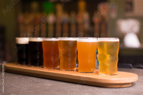 Rainbow color beer taster tray 