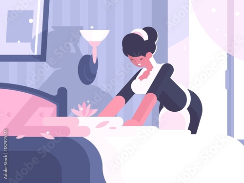 Hotel service cleaning and linen change