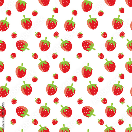 strawberries on white pattern background