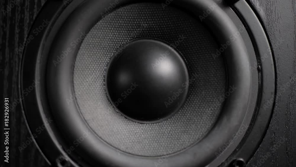 Loud Speaker in Action. Close up view of details loudspeaker woofer and tweeter driver. Loud Speaker in Action. Close up view of details loudspeaker woofer and tweeter driver.